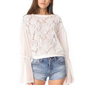 Lace Bell Sleeve Blouse